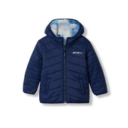 Toddler Girls Deer Harbor Reversible Hooded Jacket - NAVY BLUE
