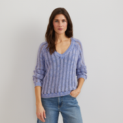 Women's Pointelle Pullover - Dusty Lavendar