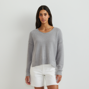 Women's Roll Neck Sweater - Htr Gray