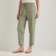 Women's Departure Stretch Tie-Front Ankle Pants - Sage