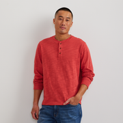 Men's Slub Jersey Henley - Rhubarb