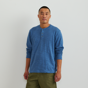 Men's Slub Jersey Henley - Tile Blue