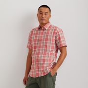 Men's Tidelands Short-Sleeve Yarn-Dyed Textured Shirt - Tangelo