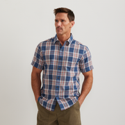 Men's Tidelands Short-Sleeve Yarn-Dyed Textured Shirt - Dusk