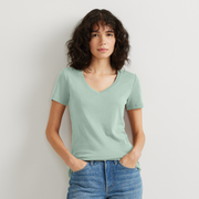 Women's Fav Short-Sleeve V-Neck T-Shirt - Lt Celadon