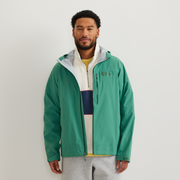 Men's Cloud Cap 3L Waterproof Stretch Hooded Rain Jacket - Vibrant Green