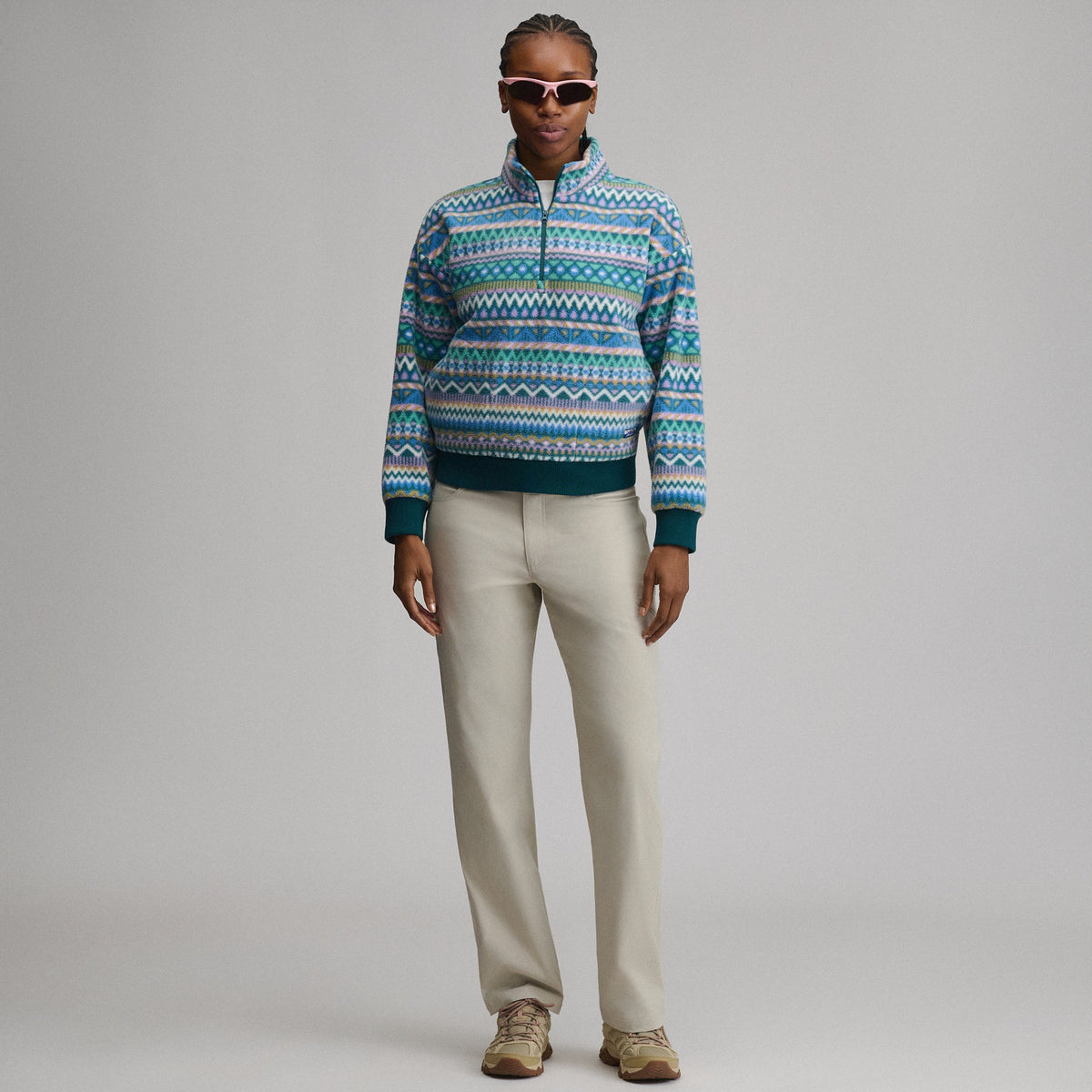 Women's Authentic Outdoor Fleece 1/4-Zip Mock Pullover - Print