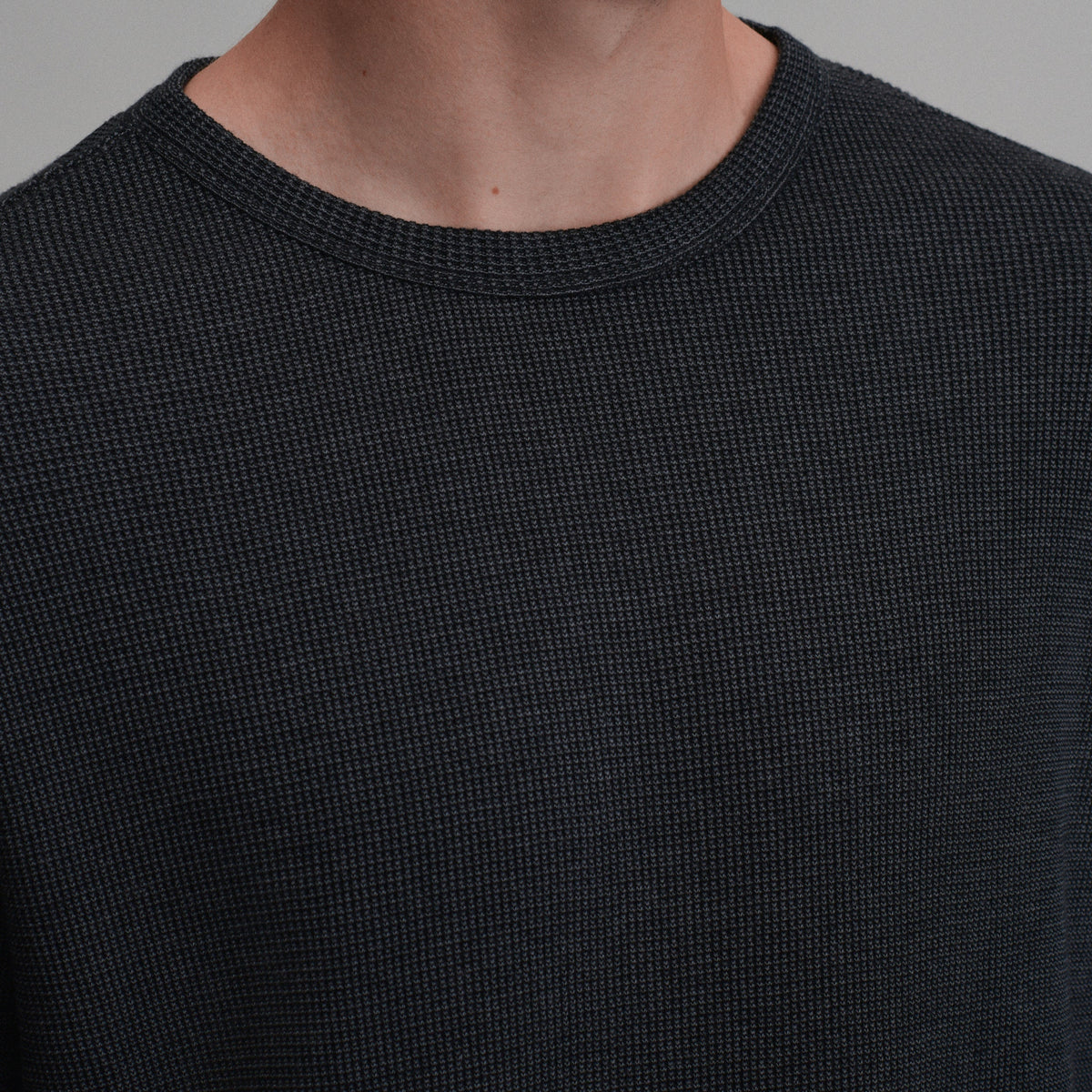 Men's Plaited Waffle Thermal Crew