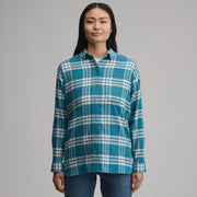Women's Field Flex Boyfriend Flannel Shirt - Azure