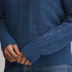 Women's Long-Sleeve Slub Johnny Collar Sweater
