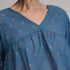 Women's Long-Sleeve V-Neck Relaxed Woven Popover