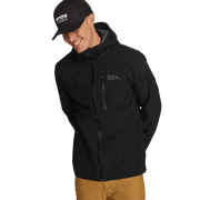 Men's Cloud Cap Waterproof Stretch Hooded Rain Jacket - Black