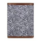 Pioneer Leather And Printed Cotton Canvas Trifold Wallet