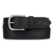 Men's Hand Tacked Leather Jean Belt - Black